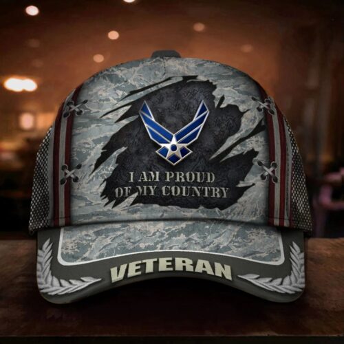 US Air Force Veteran I Am Proud Of My Country Hat Air Force Veteran Camo Hats