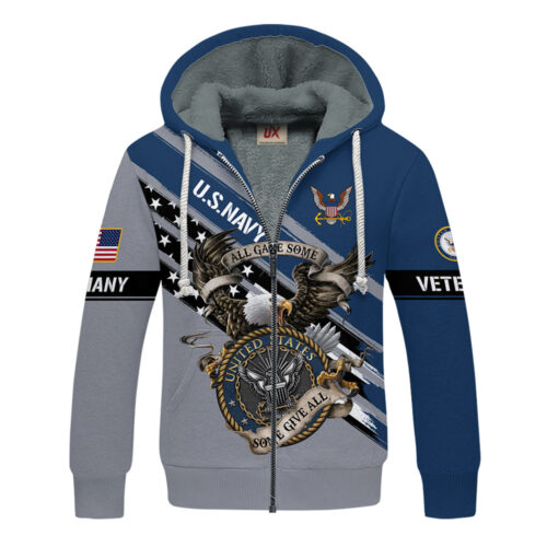 VETERAN UXVET40-NV Premium Heavy Fleece Zip Hoodie