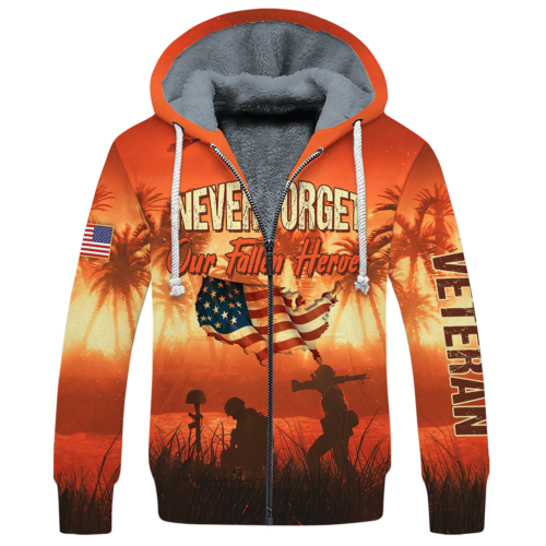 VETERAN NV-VTR-40 Premium Heavy Fleece Zip Hoodie