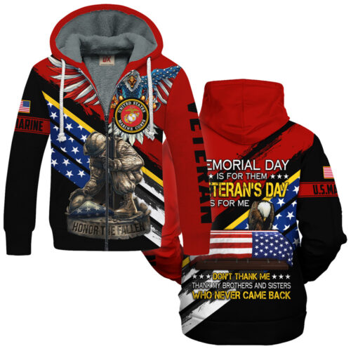VETERAN UXVET53A-MC Premium Heavy Fleece Zip Hoodie