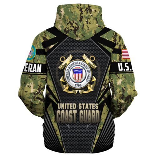 VETERAN UXVET27-CG Premium Heavy Fleece Zip Hoodie