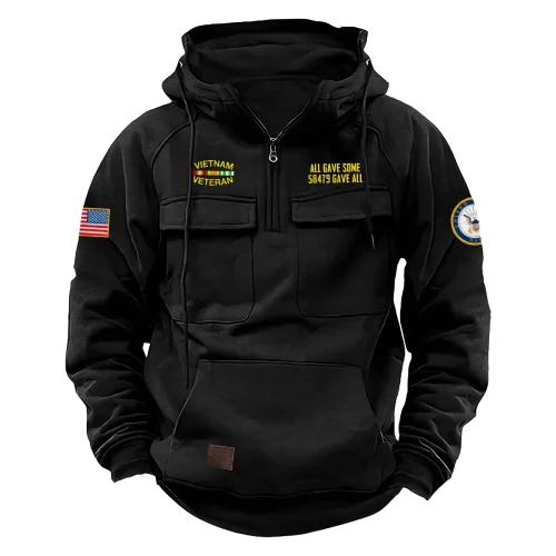 New Release! Personalized Gift U.S. Marine Corps Tactical Quarter Zip Hoodie BLVTR240524A01MC