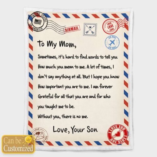 To My Son Blanket, Personalized Name Blanket, Lion Blanket, Family Throw Blanket - Blankets for boys, Gift Blanket