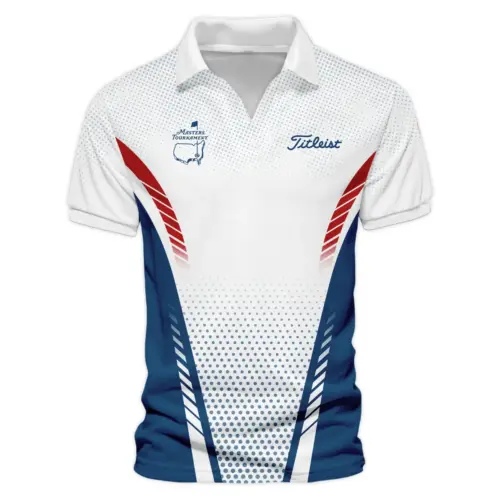 Collab Release Red White Blue Titleist Masters Tournament Vneck Polo Shirt All Over Prints  BLMT220724A1TLZVPL