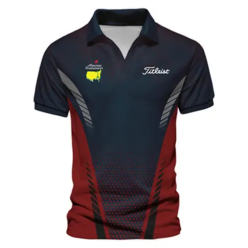 Collab Release Dark Blue Red Titleist Masters Tournament Vneck Polo Shirt All Over Prints  BLMT220724A2TLZVPL