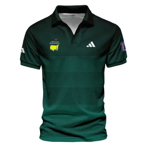 Masters Tournament Adidas Gradient Dark Green Pattern Vneck Polo Shirt Style Classic Polo Shirt For Men