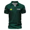 Masters Tournament Nike Dark Green Gradient Stripes Pattern Vneck Polo Shirt Style Classic Polo Shirt For Men