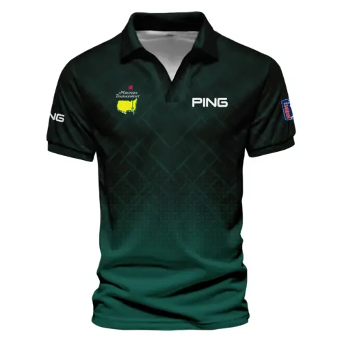 Ping Updated Logo 125th U.S. Open Blue Yellow Mix Pattern Vneck Polo Shirt Style Classic
