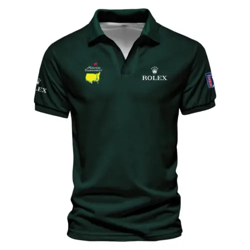 Masters Tournament Rolex Pattern Sport Jersey Dark Green Vneck Polo Shirt Style Classic Polo Shirt For Men