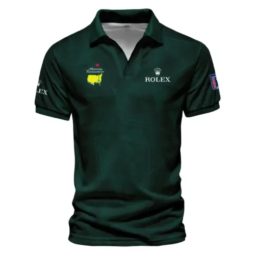 Dark Green Abstract Sport Masters Tournament Rolex Vneck Polo Shirt Style Classic Polo Shirt For Men