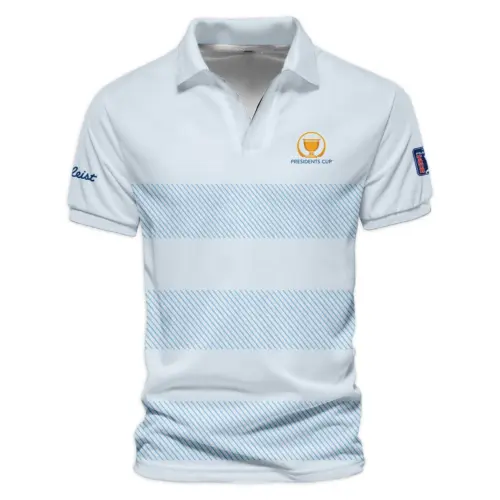 V-neck Polo Shirt Titleist Presidents Cup Light Blue Background Line Blue HOPDC120724A01TLZVPL
