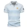 V-neck Polo Shirt Callaway 125th US Open Championship Light Blue Background Line Blue