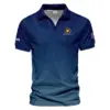 Dark Blue Gradient Line Pattern Background Presidents Cup Callaway Vneck Polo Shirt Style Classic
