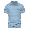 Presidents Cup Light Blue Line White Pattern Rolex Vneck Polo Shirt Style Classic