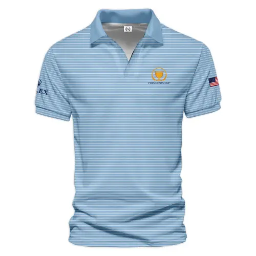 Rolex Updated Logo 125th U.S. Open Dark Blue Gradient Abstract White Background  Vneck Polo Shirt Style Classic