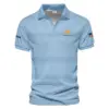 Presidents Cup Light Blue Line White Pattern Rolex Vneck Polo Shirt Style Classic