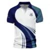 Update Logo 2025 PGA Championship Golf Blue Wave Pattern Callaway Vneck Polo Shirt Style Classic Polo Shirt For Men