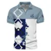 Update Logo 2025 PGA Championship Titleist Blue White Brush Line Vneck Polo Shirt Style Classic Polo Shirt For Men