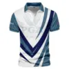 Updated Logo 125th U.S. Open Ping Blue Red Watercolor Star White Backgound Vneck Polo Shirt Style Classic Polo Shirt For Men