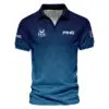 Update Logo 2025 PGA Championship Callaway Blue Gradient Abstract Stripes  Vneck Polo Shirt Style Classic Polo Shirt For Men