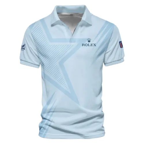 Update Logo 2025 PGA Championship Golf Star Line Pattern Light Blue Rolex Vneck Polo Shirt Style Classic Polo Shirt For Men