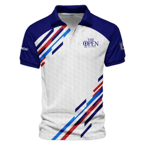 Special Release Srixon 152nd Open Championship Blue Red Straight Line White Background Vneck Polo Shirt All Over Prints  HOTOP090724A01SRIZVPL