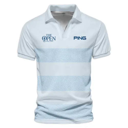 Special Release Ping 152nd Open Championship Light Blue Background Line Pattern Vneck Polo Shirt All Over Prints  HOTOP100724A01PIZVPL