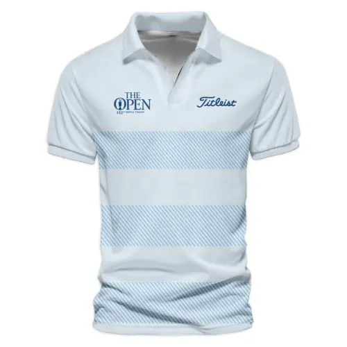 Special Release Titleist 152nd Open Championship Light Blue Background Line Pattern Vneck Polo Shirt All Over Prints  HOTOP100724A01TLZVPL