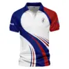 Updated Logo 125th U.S. Open Golf Blue Red Line White Pattern Titleist Vneck Polo Shirt Style Classic Polo Shirt For Men
