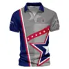 Updated Logo 125th U.S. Open Rolex White Star Red Line Blue  Vneck Polo Shirt Style Classic Polo Shirt For Men