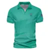 Updated Logo 125th U.S. Open Golf Sport Mostly Desaturated Dark Blue Yellow Cobra Golf Vneck Polo Shirt Style Classic