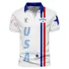 Updated Logo 125th U.S. Open Golf Blue Red Line White Pattern Rolex Vneck Polo Shirt Style Classic Polo Shirt For Men