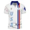 Updated Logo 125th U.S. Open Titleist Blue Red Line White Vneck Polo Shirt Style Classic Polo Shirt For Men