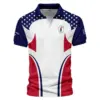 Updated Logo 125th U.S. Open Rolex Stars White Dark Blue Red Line Vneck Polo Shirt Style Classic Polo Shirt For Men