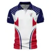 Updated Logo 125th U.S. Open Callaway Stars White Dark Blue Red Line Vneck Polo Shirt Style Classic Polo Shirt For Men