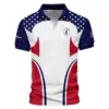 Updated Logo 125th U.S. Open Rolex Stars White Dark Blue Red Line Vneck Polo Shirt Style Classic Polo Shirt For Men