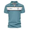 Updated Logo 125th U.S. Open Blue Gradient Pattern White  Cobra Golf Vneck Polo Shirt Style Classic