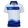 Updated Logo 125th U.S. Open Blue Gradient Pattern White  Callaway Vneck Polo Shirt Style Classic