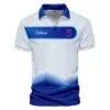 Updated Logo 125th U.S. Open Blue Gradient Pattern White  Callaway Vneck Polo Shirt Style Classic