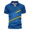 Cobra Golf Updated Logo 125th U.S. Open Blue Abstract Background Line Vneck Polo Shirt Style Classic