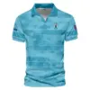 Rolex Updated Logo 125th U.S. Open Blue Abstract Background Line Vneck Polo Shirt Style Classic