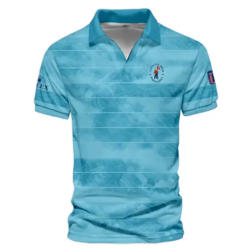 Rolex Updated Logo 125th U.S. Open Blue Abstract Background Line Vneck Polo Shirt Style Classic