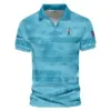 Cobra Golf Updated Logo 125th U.S. Open Dark Blue Gradient Abstract White Background  Vneck Polo Shirt Style Classic