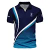 Rolex Updated Logo 125th U.S. Open Dark Blue Gradient Abstract White Background  Vneck Polo Shirt Style Classic