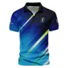 Ping Updated Logo 125th U.S. Open Green Dark Blue Gradient Abstract Yellow Vneck Polo Shirt Style Classic