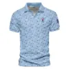 Updated Logo 125th U.S. Open Callaway Blue Red Golf Pattern White Flag Vneck Polo Shirt Style Classic