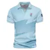 Updated Logo 125th U.S. Open Callaway Golf Icons Pattern Light Blue Vneck Polo Shirt Style Classic