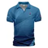 Updated Logo 125th U.S. Open Dark Blue Gradient Background Rolex Vneck Polo Shirt Style Classic