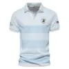 V-neck Polo Shirt Cleveland Golf 125th US Open Championship Light Blue Background Line Blue HOUSG120724A02CLEZVPL