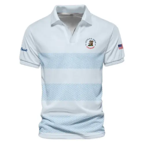 V-neck Polo Shirt Titleist 125th US Open Championship Light Blue Background Line Blue HOUSG120724A02TLZVPL